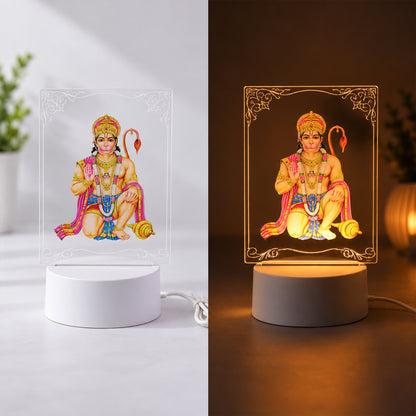 3D Hanuman LED Frame Light for Home Decor and Shelf Display (1 Pc)
