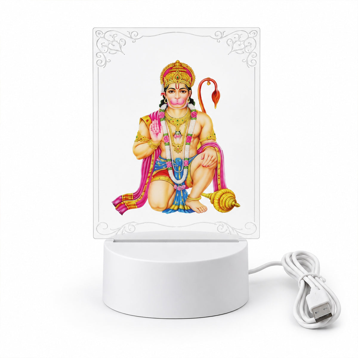 3D Hanuman LED Frame Light for Home Decor and Shelf Display (1 Pc)
