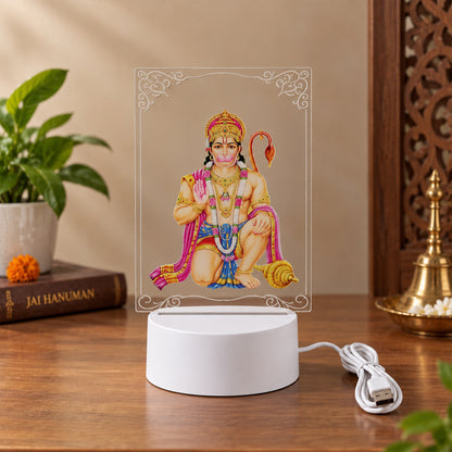 3D Hanuman LED Frame Light for Home Decor and Shelf Display (1 Pc)