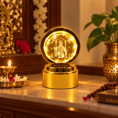 Bajrang Bali 3D Crystal Ball Night Light – Soothing LED Glow