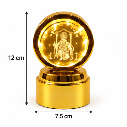 Bajrang Bali 3D Crystal Ball Night Light – Soothing LED Glow