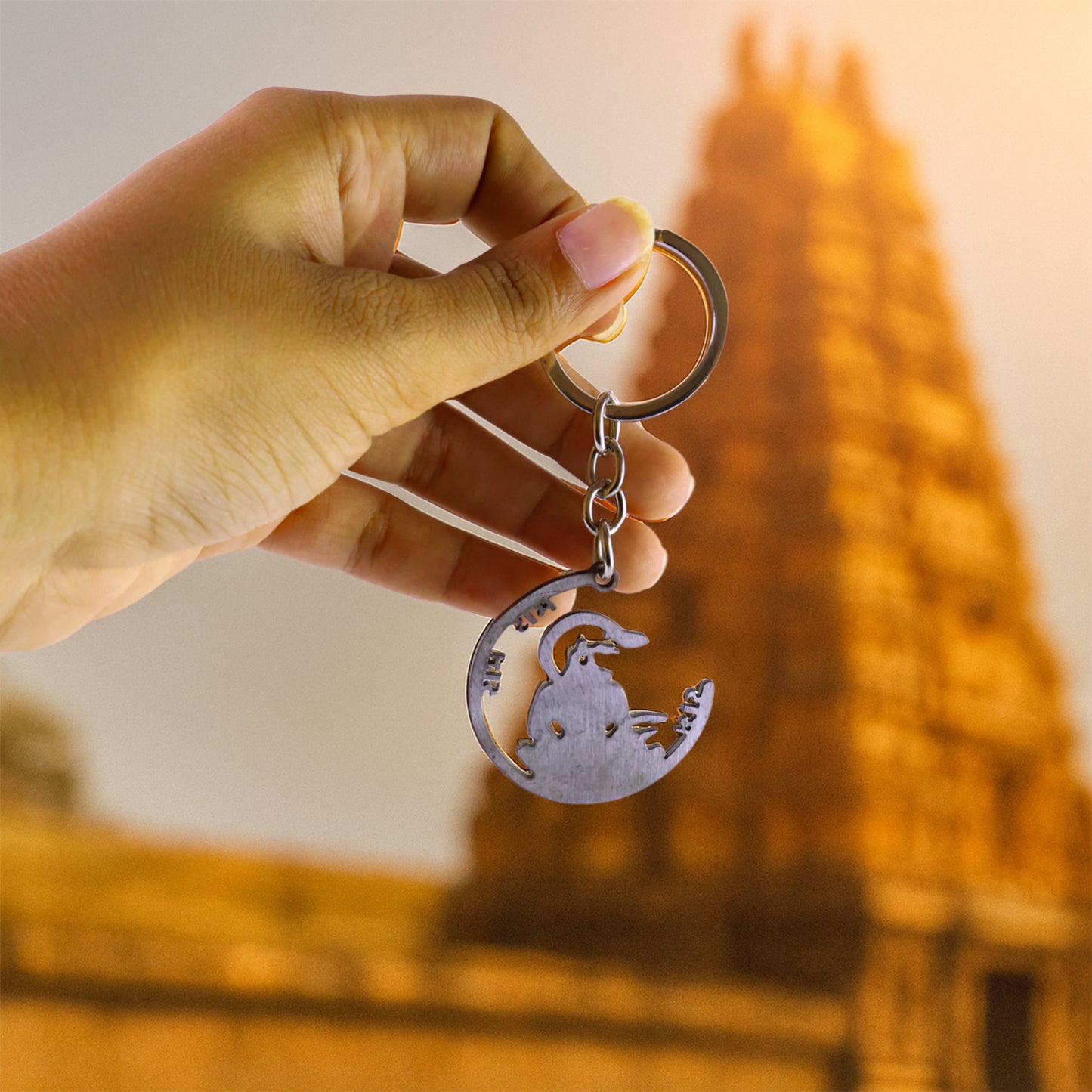 Devotional “Jai Shri Ram” Metal Keychain - (1 Pc)