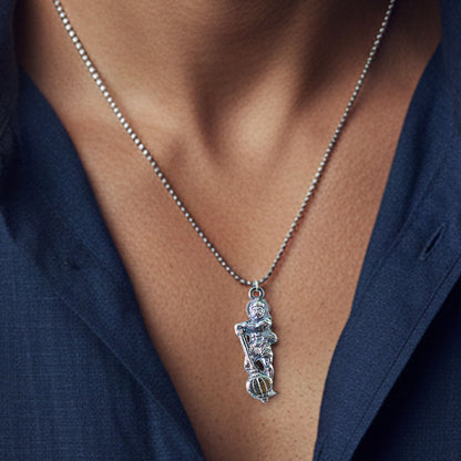 Side view of Hanuman Ji pendant with gada