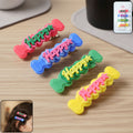 Happy Bone-Shaped Snap Hair Clips – 4 Vibrant Pieces for Girls