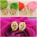 Gold Plated Stud Earrings Set – Elegant Combo for Women & Girls