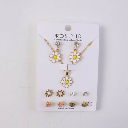 Premium Gold Plated Leaf Pearl Drop Earrings for Women & Girls (Pack Of 6)