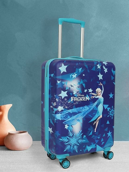 Travelling Kids Cartton Character Trolley/Luggage Bags 4 Wheels ( Blue /22 Inch)