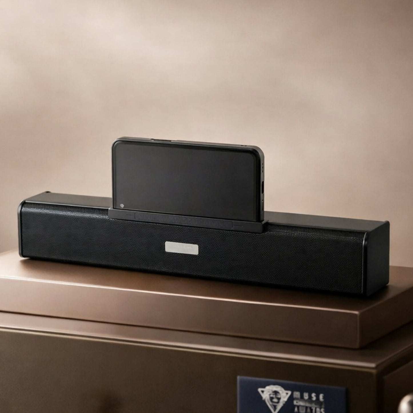 Modern wireless soundbar delivering immersive audio.