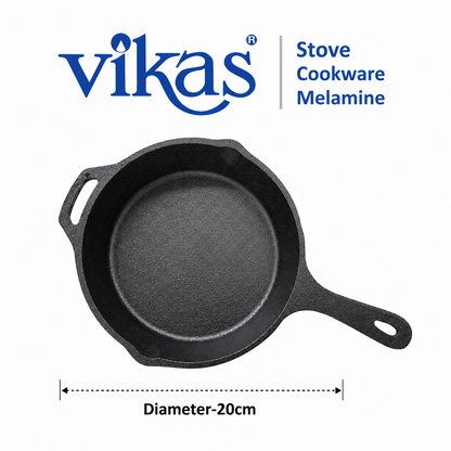 Vikas cast iron frypan with food inside