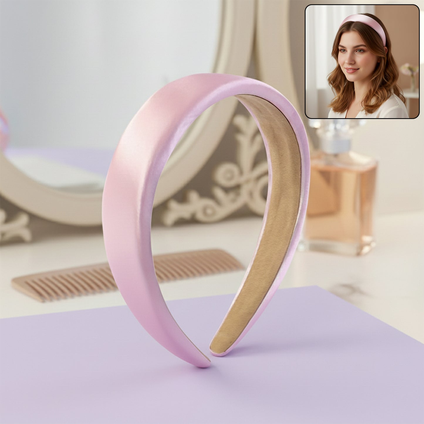 Elegant Padded Satin Finish Hairband (1 Pc)