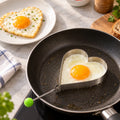 SS Heart Shape Egg Mould with Green Handle for Home Egg Cooking (1 Pc)