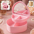 Makeup Storage Box with Mirror, Compact & Multi-Compartment Design