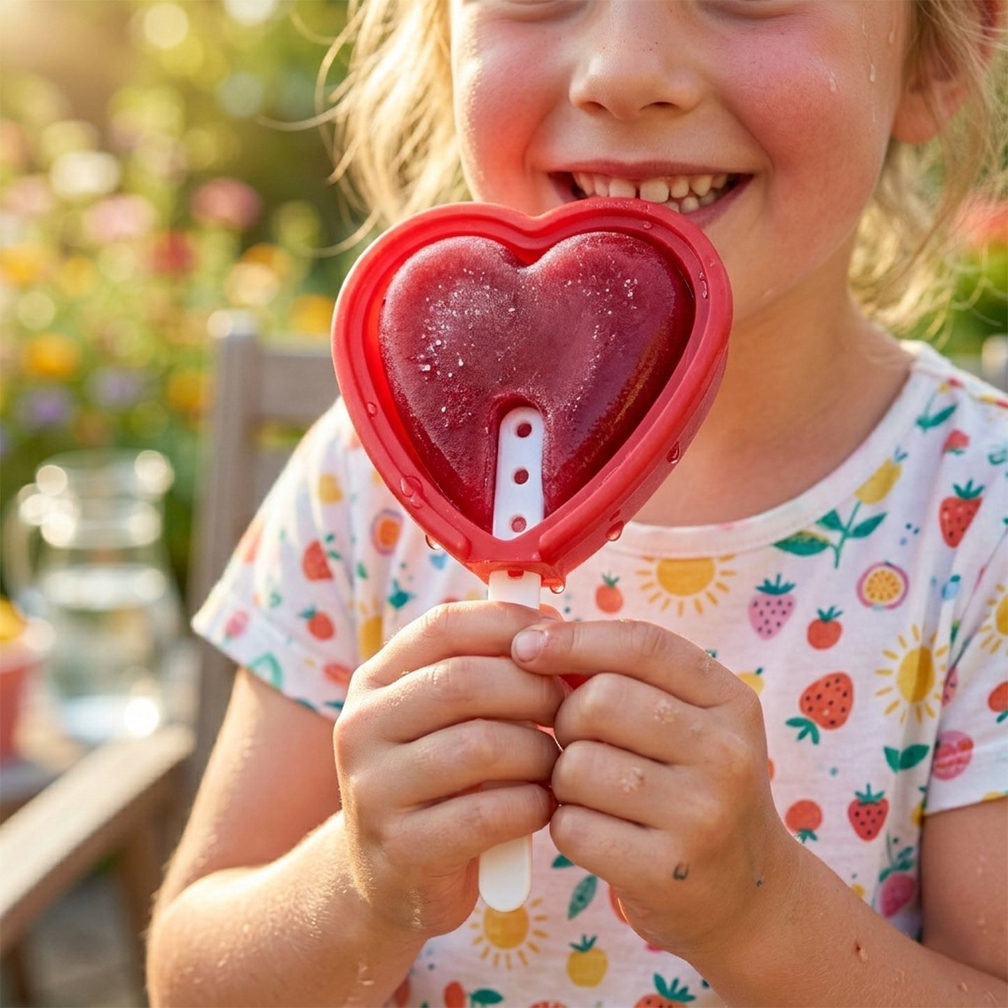 Flexible heart-shaped popsicle molds