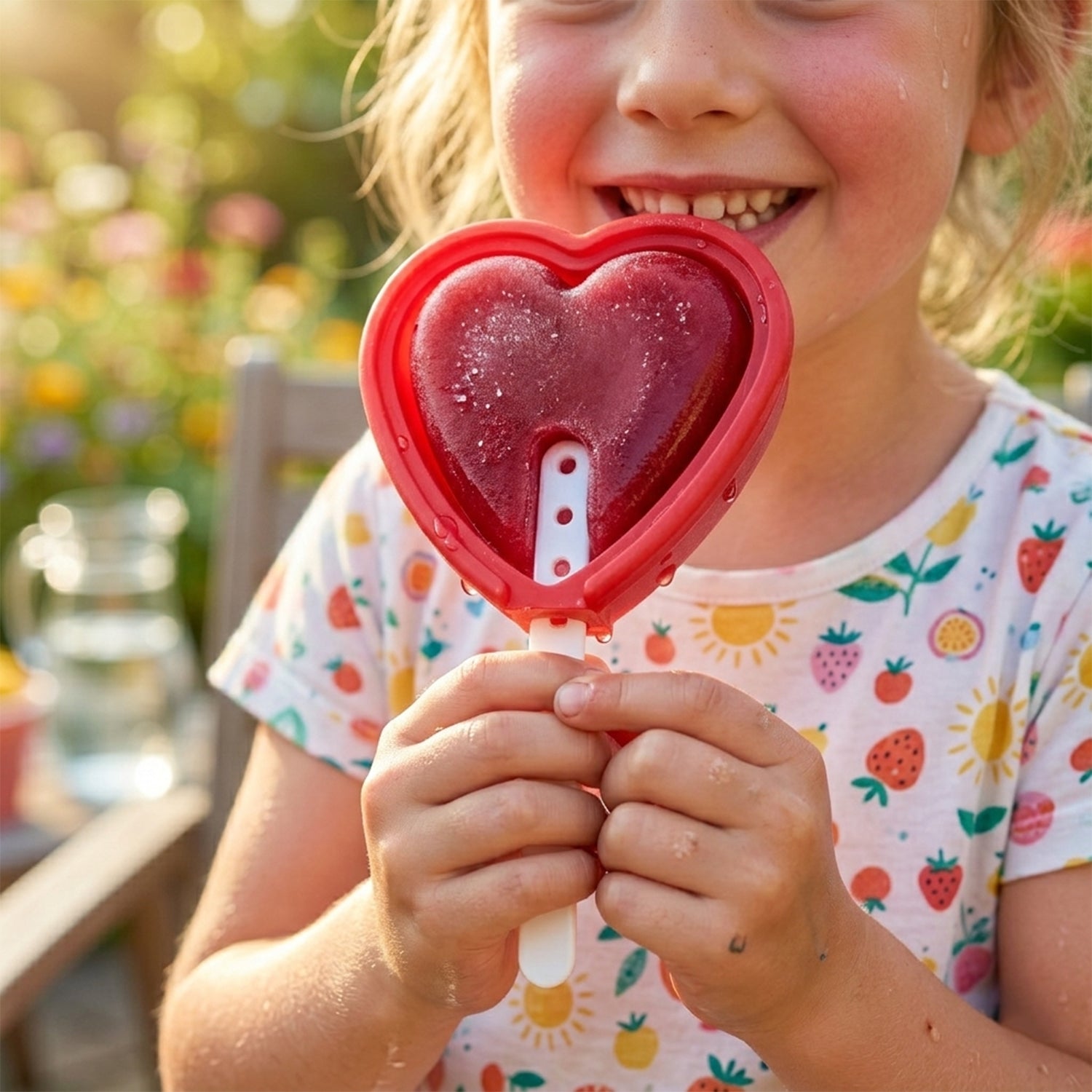 Flexible heart-shaped popsicle molds