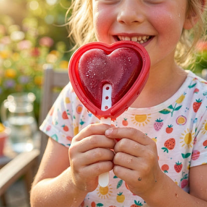 Flexible heart-shaped popsicle molds