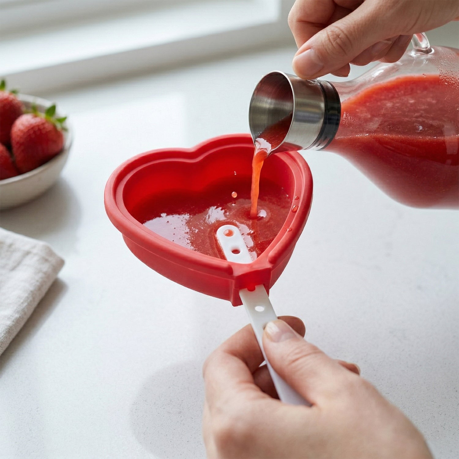 Heart shape silicone frozen treat molds