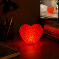 Heart Shape LED Night Lamp Crystal Texture Soft Red Glow Light (1 Pc)