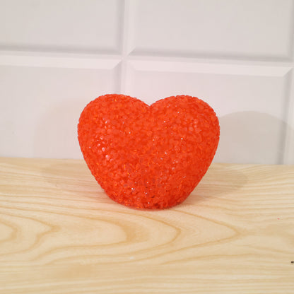Heart Shape LED Night Lamp Crystal Texture Soft Red Glow Light (1 Pc)