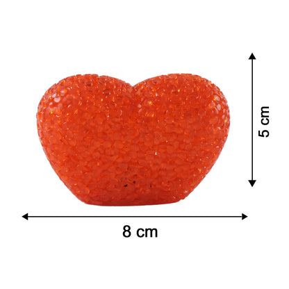 Heart Shape LED Night Lamp Crystal Texture Soft Red Glow Light (1 Pc)