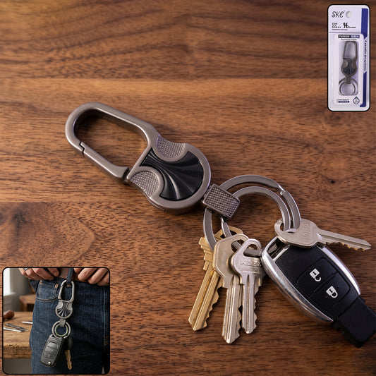 Stylish Metal Key Holder Keychain with Secure Lock Clip 1 Pc