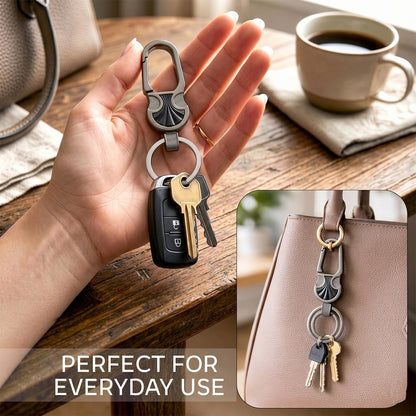 Stylish Metal Key Holder Keychain with Secure Lock Clip 1 Pc