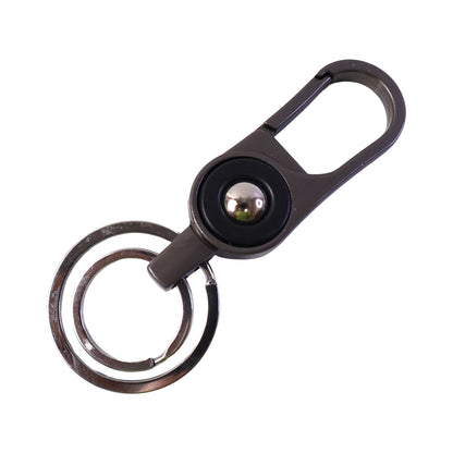 Elegant metal key holder with carabiner for keys and small items