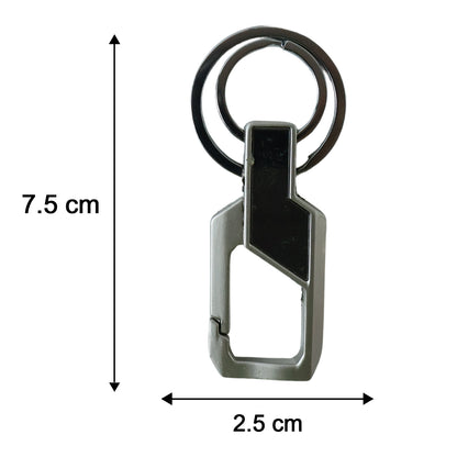 Compact stainless steel key holder showing lightweight structure