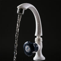 White Plastic Swan Neck Water Tap for Kitchen & Wash Basin – Smooth Flow Sink Faucet