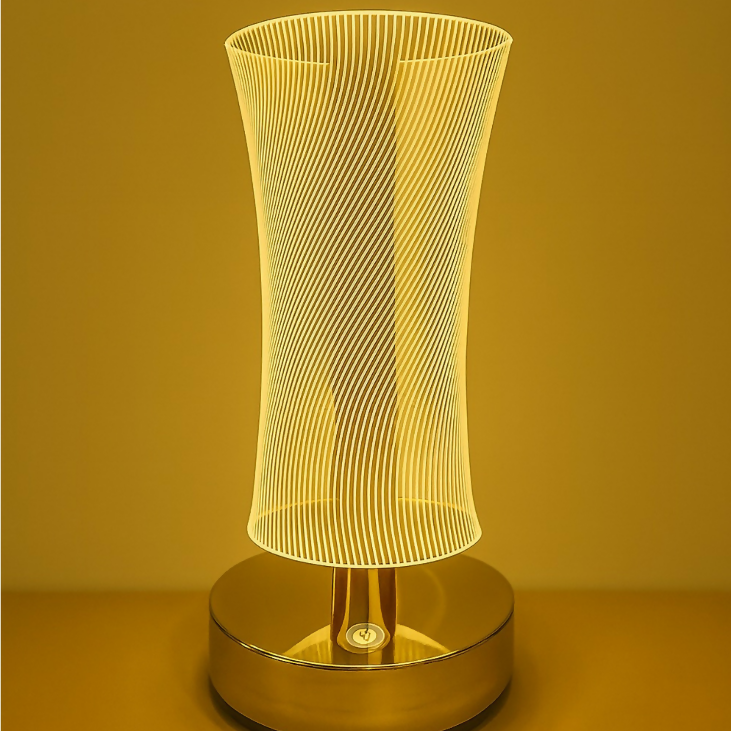 3D Illusion LED Vase Shape Decorative Table Lamp with Touch Control and Warm White & Golden Glow – Modern Acrylic Night Light for Bedroom, Living Room, Office & Home Décor Gift