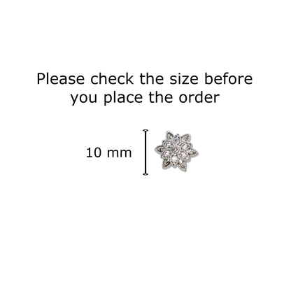 Diamond Cluster Flower Stud Earrings Sterling Silver Dainty Minimalist