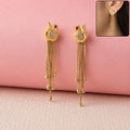 Mango Dangle Earrings – Gemstone Cluster & Tassel Design