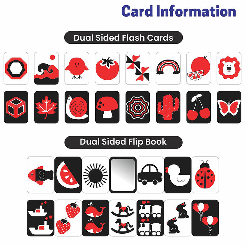 High Contrast Flash Cards for Babies - Shapes, Animals, Fruits, & More