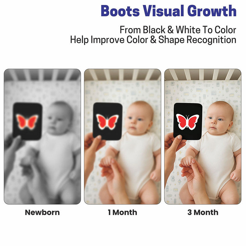 High Contrast Flash Cards for Babies - Shapes, Animals, Fruits, & More