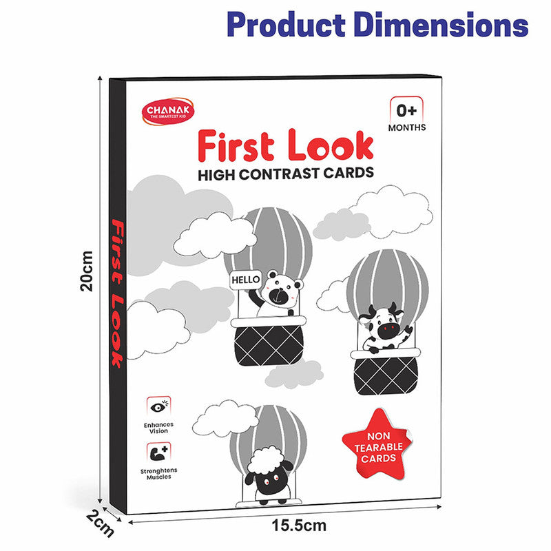 High-Contrast Flash Cards & Dual-Sided Flip Book for Newborns