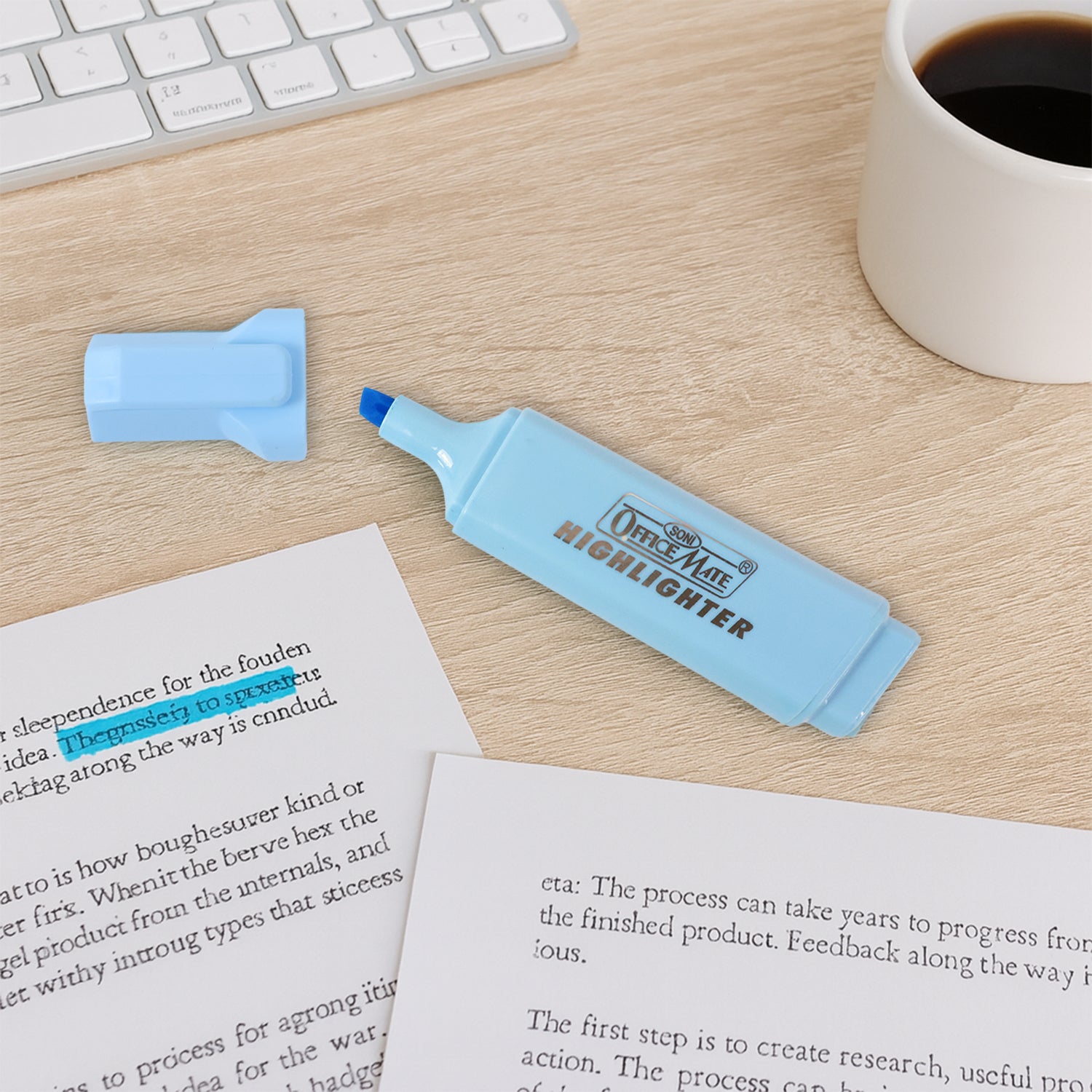 Officemate Highlighter Pen Set – Pack of 5 Bright & Smooth Colours for Study, Office & Creative Work