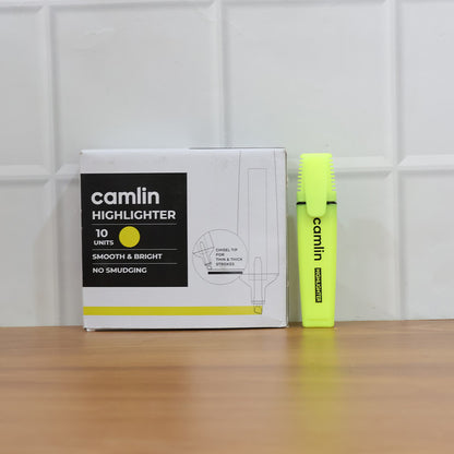 Camlin Highlighter Yellow – Smooth & Bright No-Smudge Highlighters (Pack of 10)