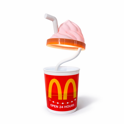 Milkshake Style LED Table Lamp with Flexible Neck, Cute Night Light for Kids