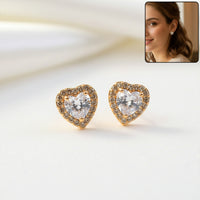 Heart Shape Crystal Stud Earrings for Women