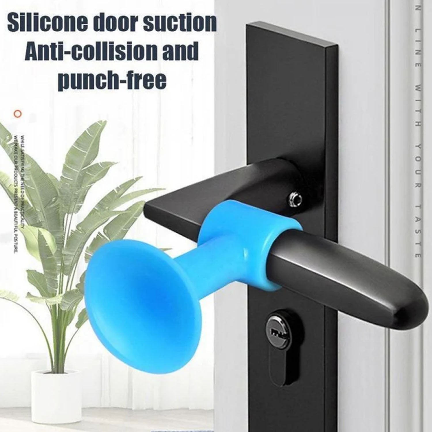 Safety bumper protecting wall from door handle impact