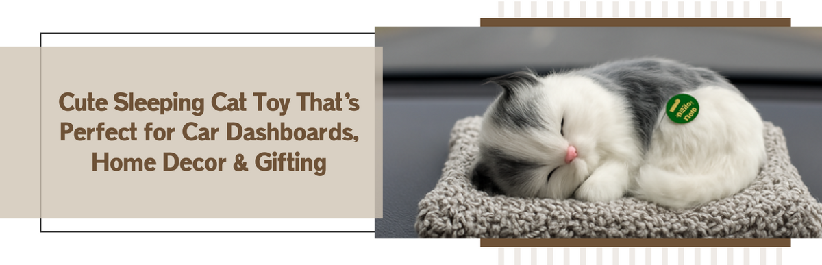 Cute Sleeping Cat Toy That’s Perfect for Car Dashboards, Home Decor & Gifting