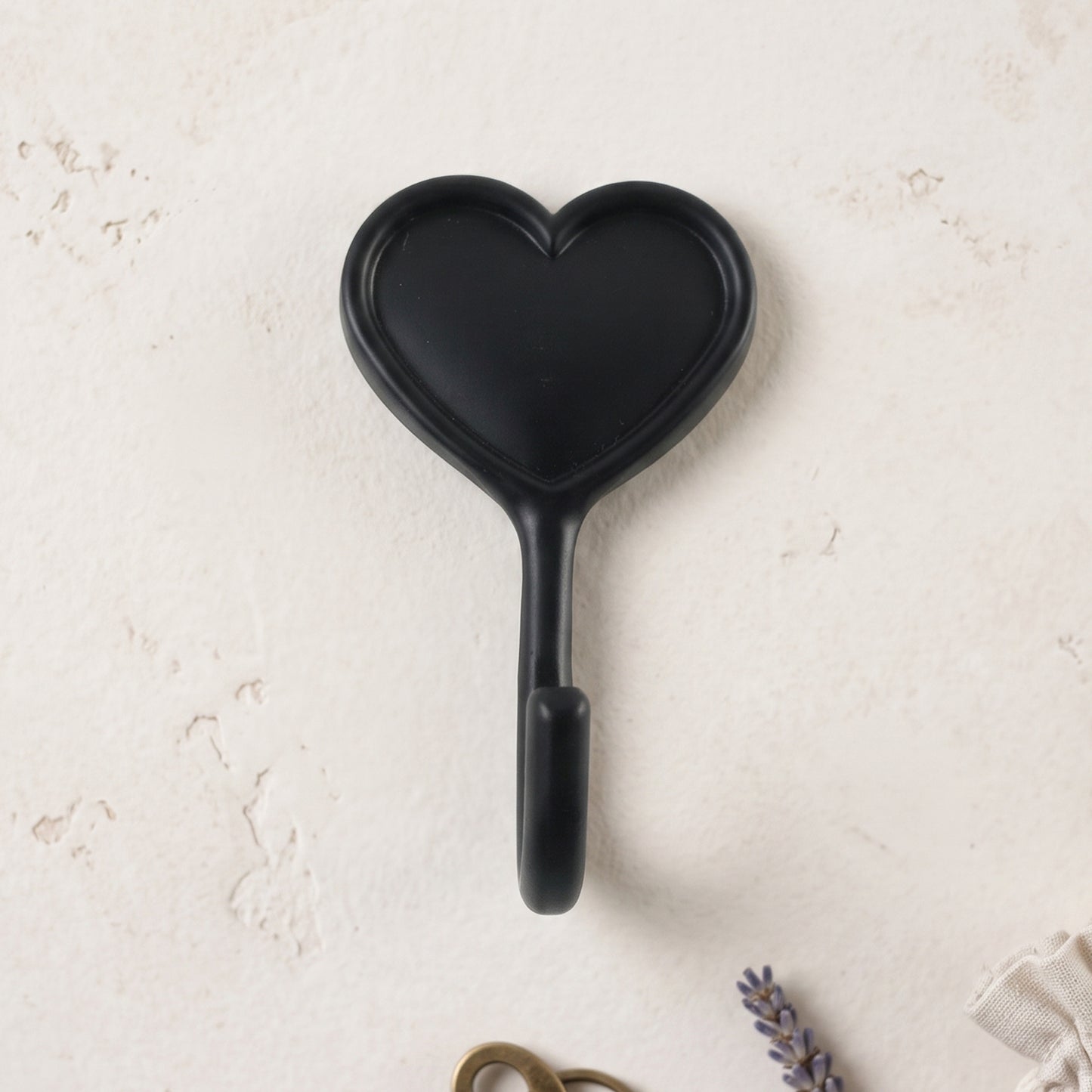Heavy Duty Self Adhesive Wall Hook Heart Shape Key and Scarf Hanger (1 Pc)