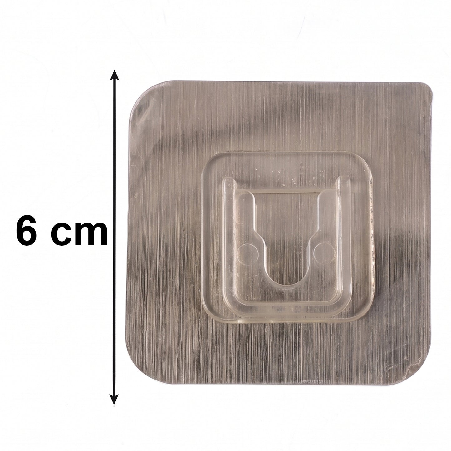 Transparent wall hook attached to smooth indoor surface