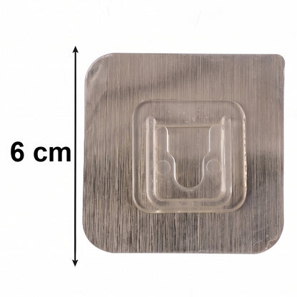 Transparent wall hook attached to smooth indoor surface