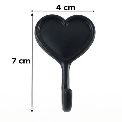 Heavy Duty Self Adhesive Wall Hook Heart Shape Key and Scarf Hanger (1 Pc)