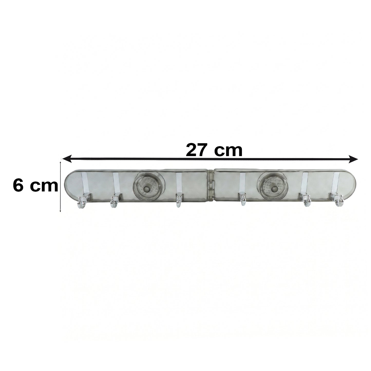 6 Hook Foldable Wall Rack with Suction Cup Mount for Bathroom Kitchen (1 Pc)