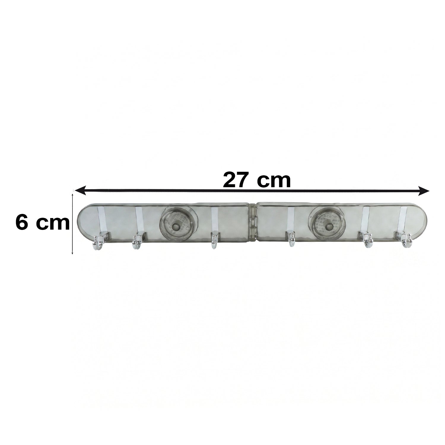 6 Hook Foldable Wall Rack with Suction Cup Mount for Bathroom Kitchen (1 Pc)
