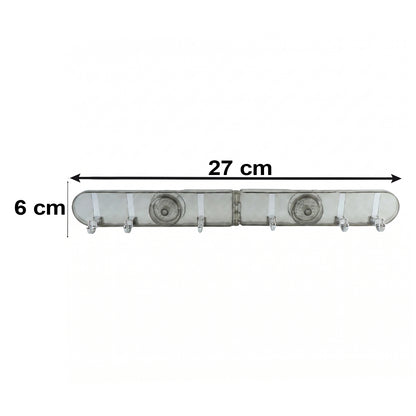 6 Hook Foldable Wall Rack with Suction Cup Mount for Bathroom Kitchen (1 Pc)
