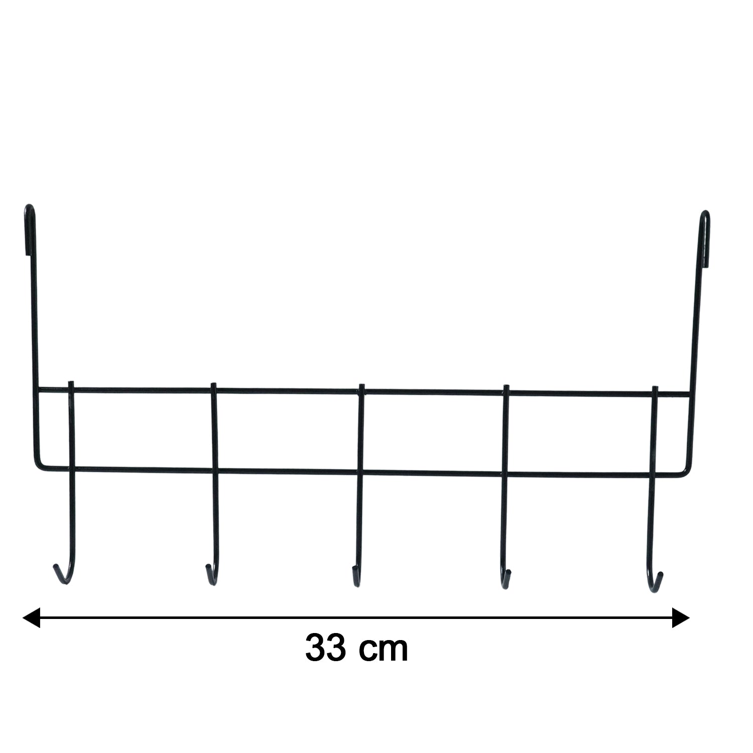 Premium Over The Door Metal 5 Hook Rack 1 Pc