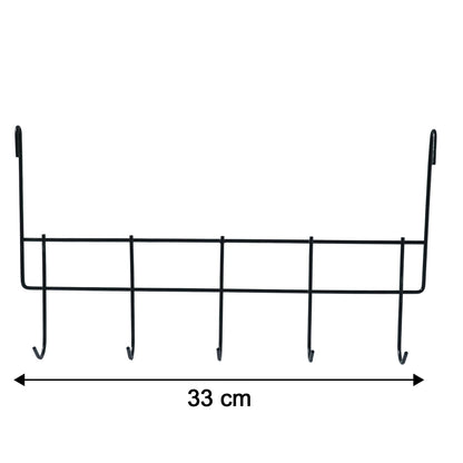 Premium Over The Door Metal 5 Hook Rack 1 Pc