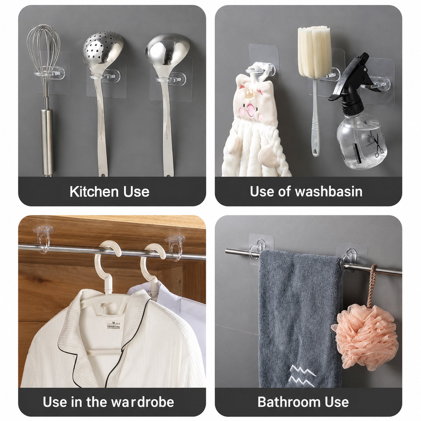 Wall hooks 4 piece pack
